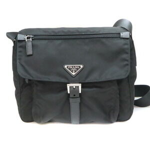 Prada Tessuto Saffiano flat messenger bag Black